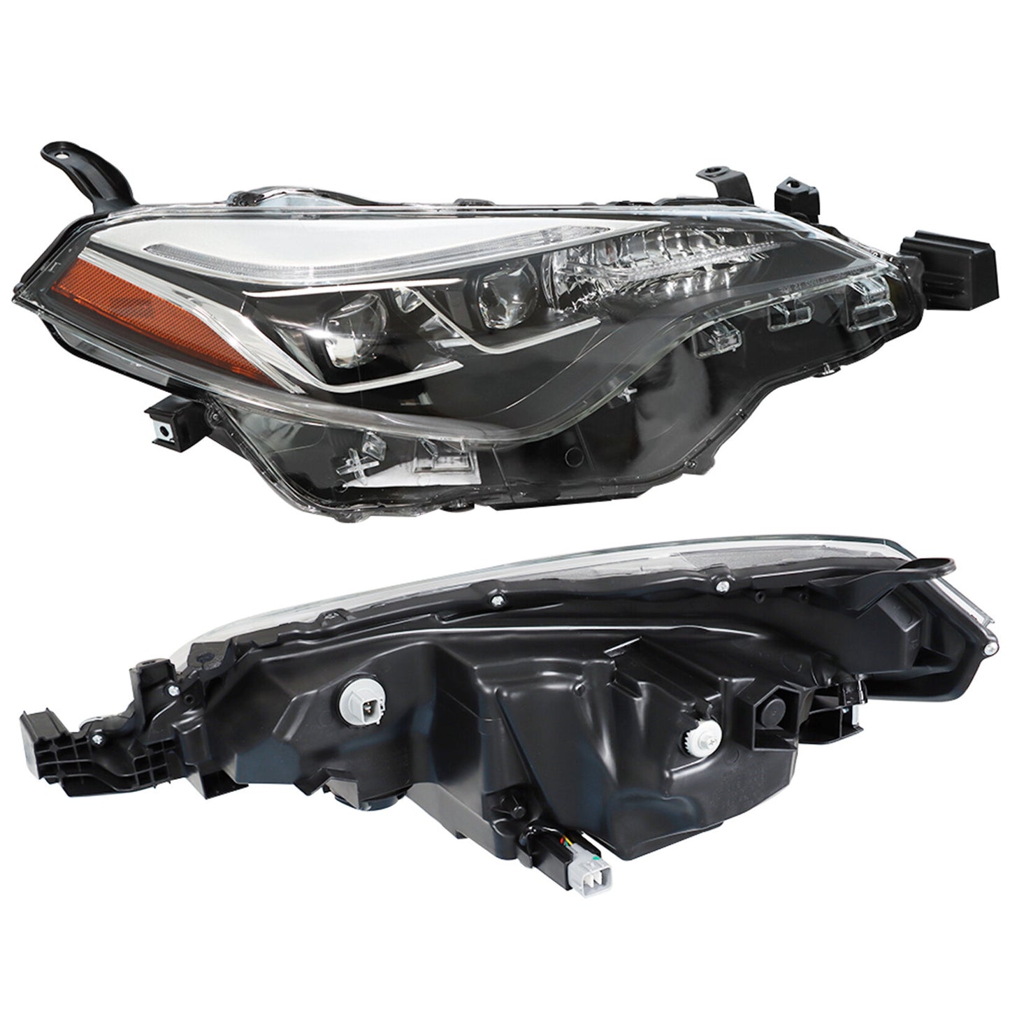 munirater Headlight RH+LH Fit For 2017-2019 Toyota Corolla SE XSE XLE Halogen w/ LED DRL
