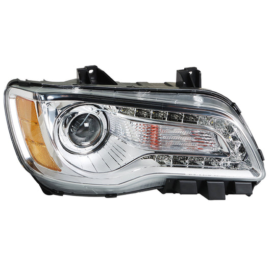munirater Right Side For Chrysler 300 2011-2014 Headlight Assembly Halogen Chrome Clear