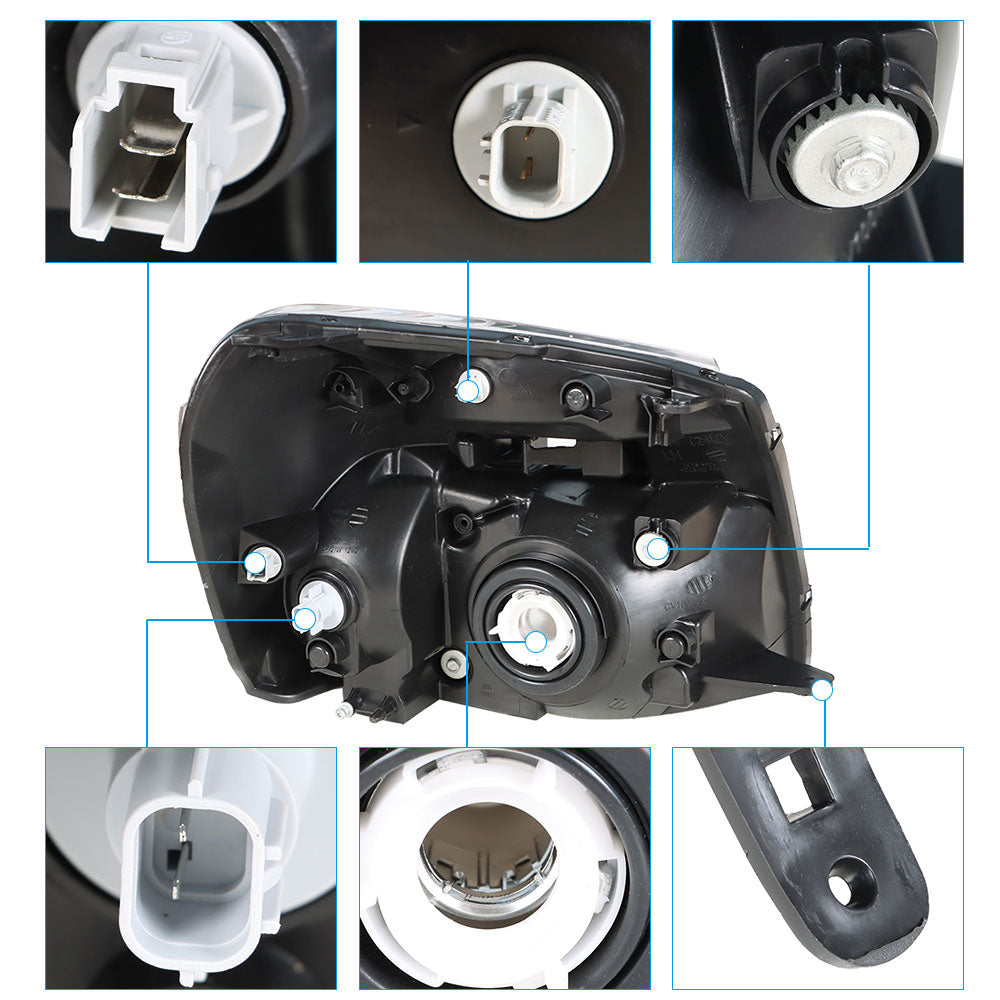 munirater Chrome Housing Headlight Headlamp Assembly Driver and Passenger Side Replacement for 2005-2009 Equinox with Amber Corner 15888058, 15888059