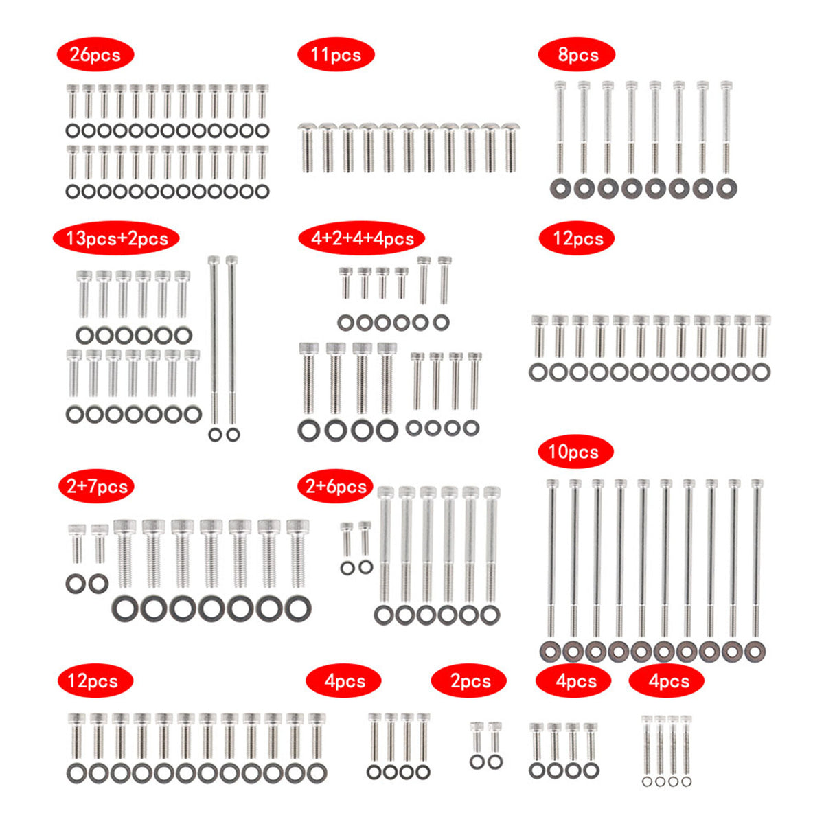 munirater Stainless Steel Engine Bolt Kit Replacement for 98-02 Camaro Firebird GTO LS1 LS6 Engines