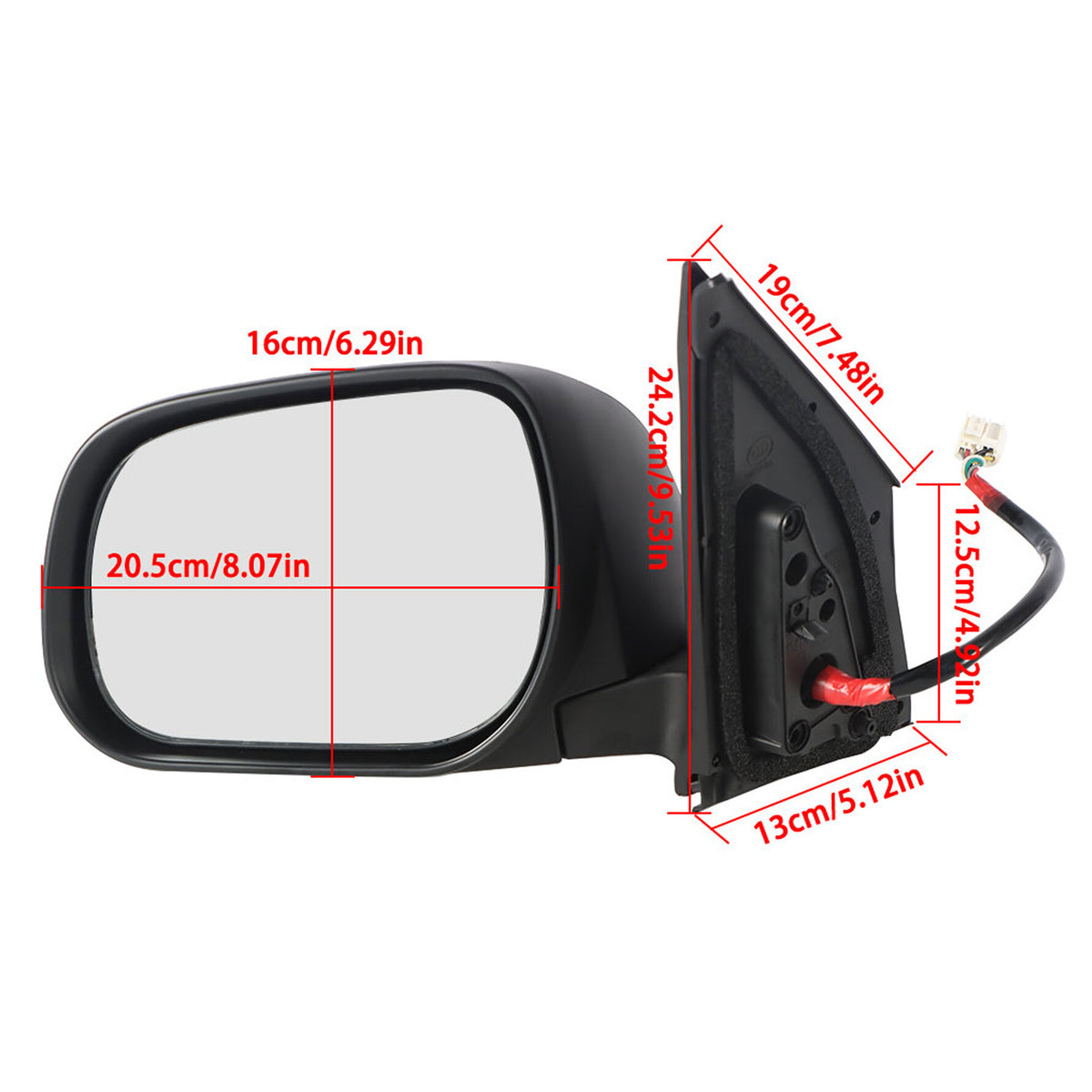 munirater Side Mirror Left Driver Side White Signal Light Heated 7pin Replacement for 2009-2012 Toyota RAV4 TO1321310 87940-0R060