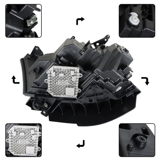 munirater Full LED Headlight For 2019-2021 Dodge Ram 1500 W/DRL Clear Lens Right Side