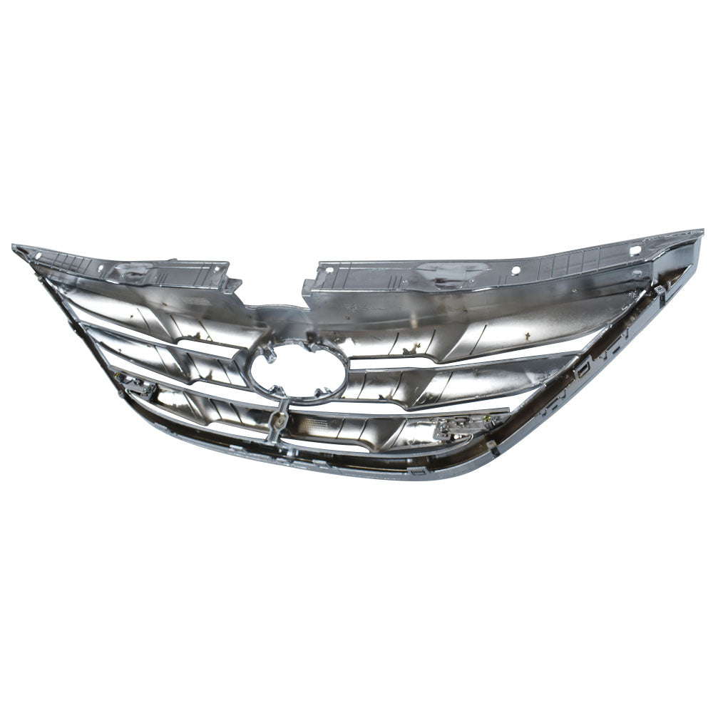 munirater Front Bumper Grille Assembly Black Chrome Replacement for 2011-2013 Sonata