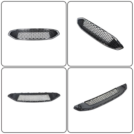 munirater Front Bumper Grille Honeycomb Mesh Grill Replacement for 2017-2018 Fusion Black & Chrome HS7Z-8200-AA