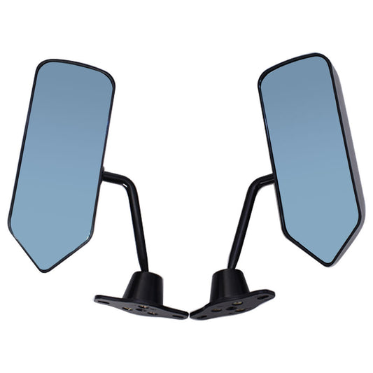 munirater 2PCS Side Rearview Wing Mirrors F1 Style Universal Racing Glass Black