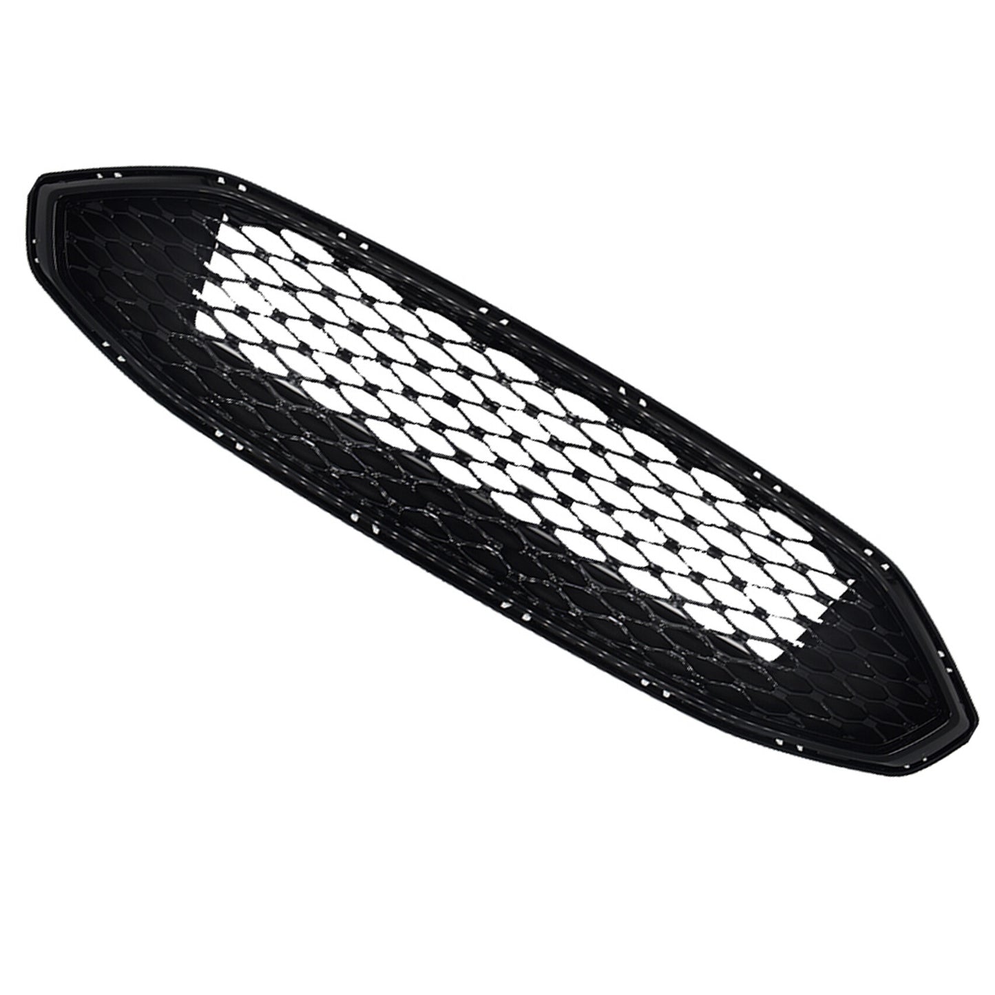 Front Hood Bumper Grill Honeycomb Gloss Black Grille Cover Replacement for 2017 2018 Fusion