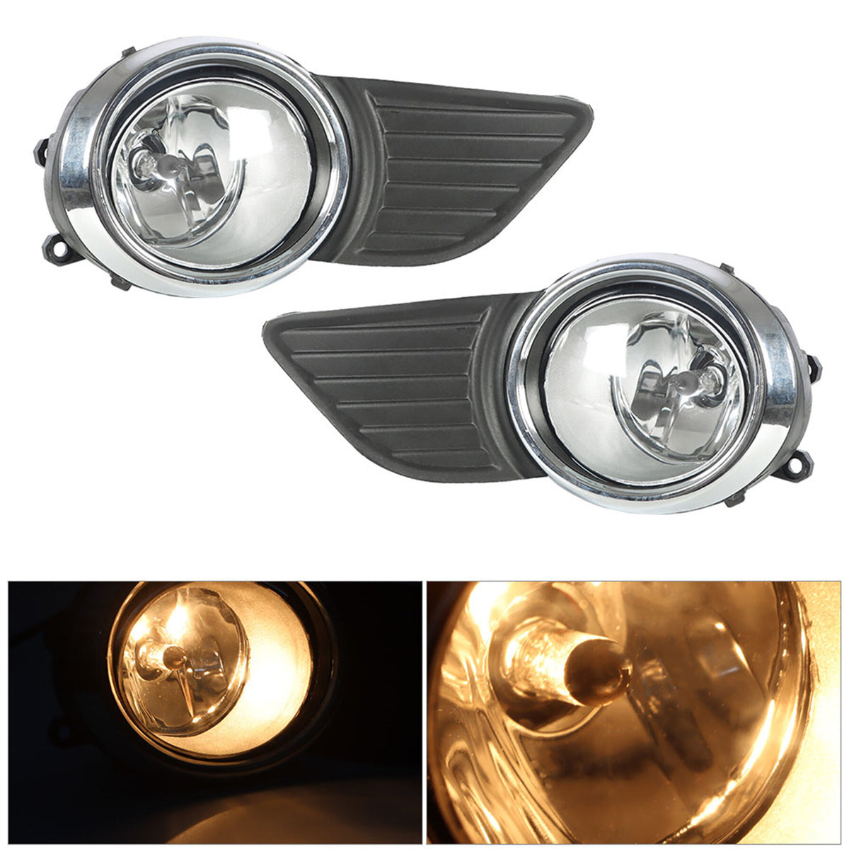 munirater H11 Clear Bumper Fog Lights Driving Lamp Switch and Bulb Replacement for 2011-2015 Toyota Sienna