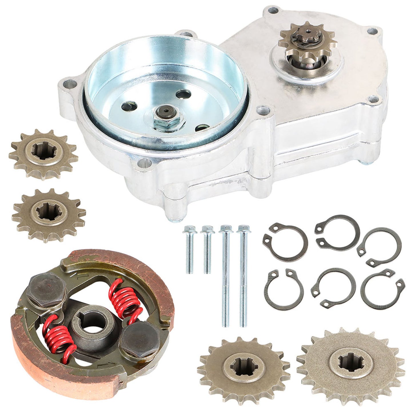 munirater Transmission Gear Reduction Box Clutch Heavy Duty Replacement for 47cc 49cc 2-stroke Pocket Bike T8F 11T 13T 14T 17T 20T Teeth