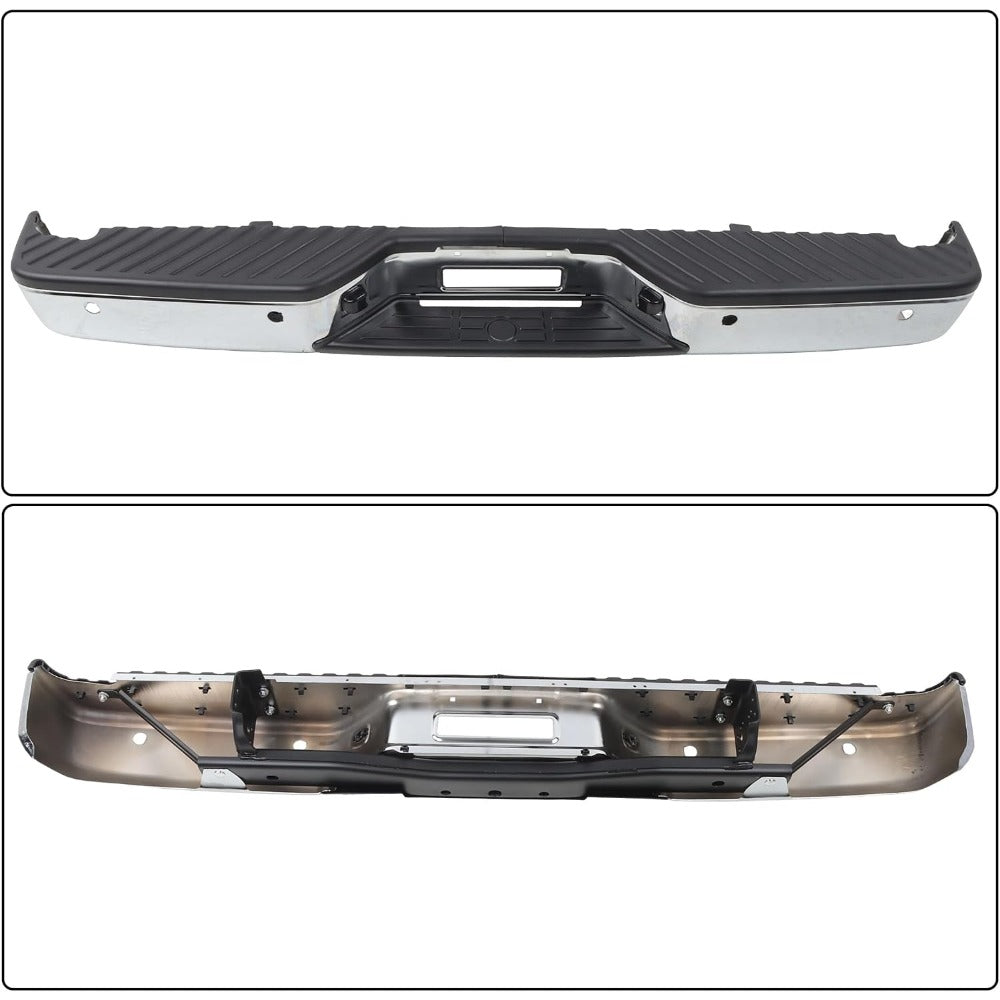 Chrome Steel Rear Step Bumper for Nissan Titan 2004-2015, without Big Tow Package, NI1103111