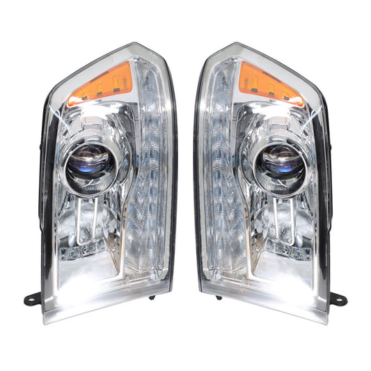 munirater Headlight For 2009-2018 Dodge Ram Halogen w/LED DRL Chrome Left+Right