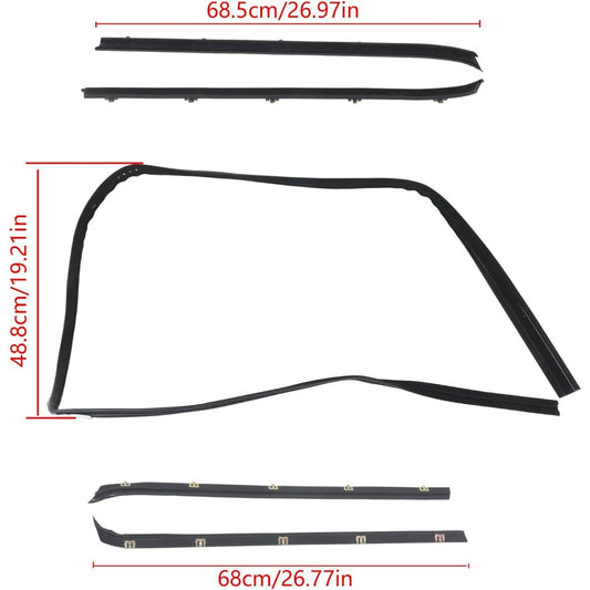 Window Sweep & Run Channel Weatherstrip Kit for 1981-1986 K3500, 6-Piece