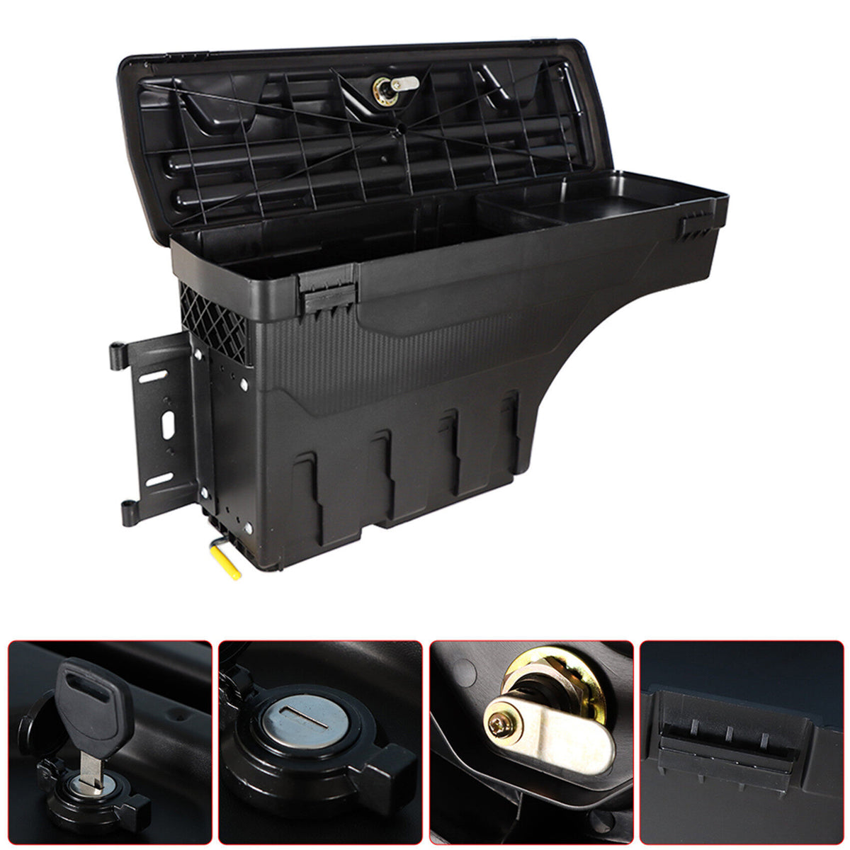 munirater Truck Bed Storage Box Tool Box Replacement for Toyota Tundra 2007-2020 Pickup Waterproof Rear Left Driver Side
