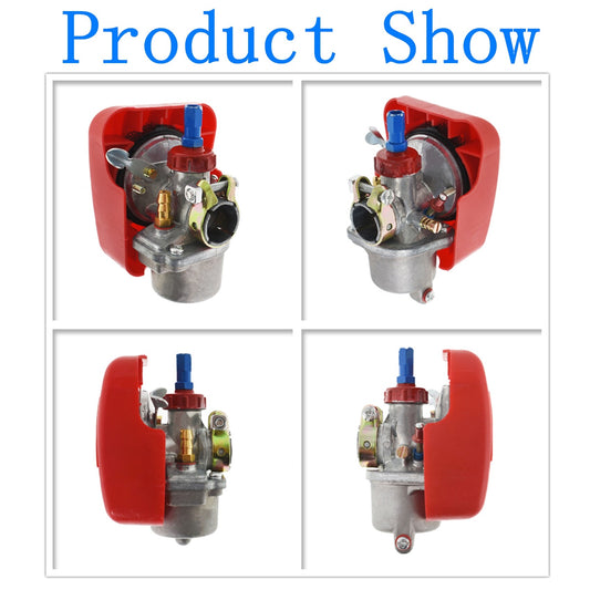 munirater Red Carburetor Replacement for 2 Stroke 49cc 50cc 60cc 66cc 80cc Bicycle Motorized Bicycle Engine Kit
