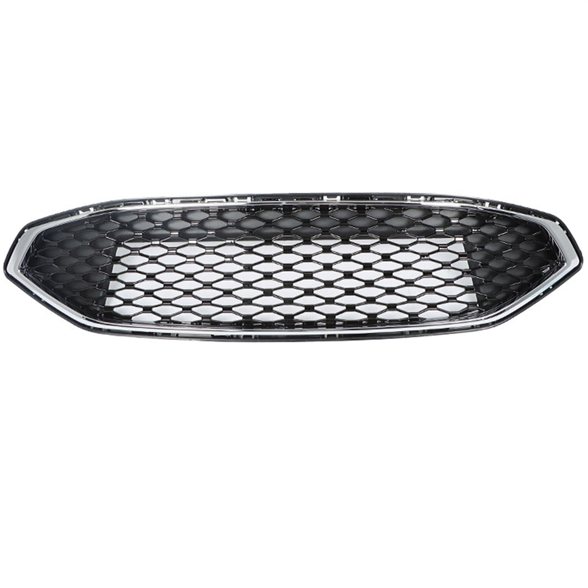 munirater Front Bumper Grille Honeycomb Mesh Grill Replacement for 2017-2018 Fusion Black & Chrome HS7Z-8200-AA