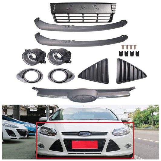 munirater Bumper Grille Assembly Fog Lamp Replacement for 2012 2013 2014 Focus