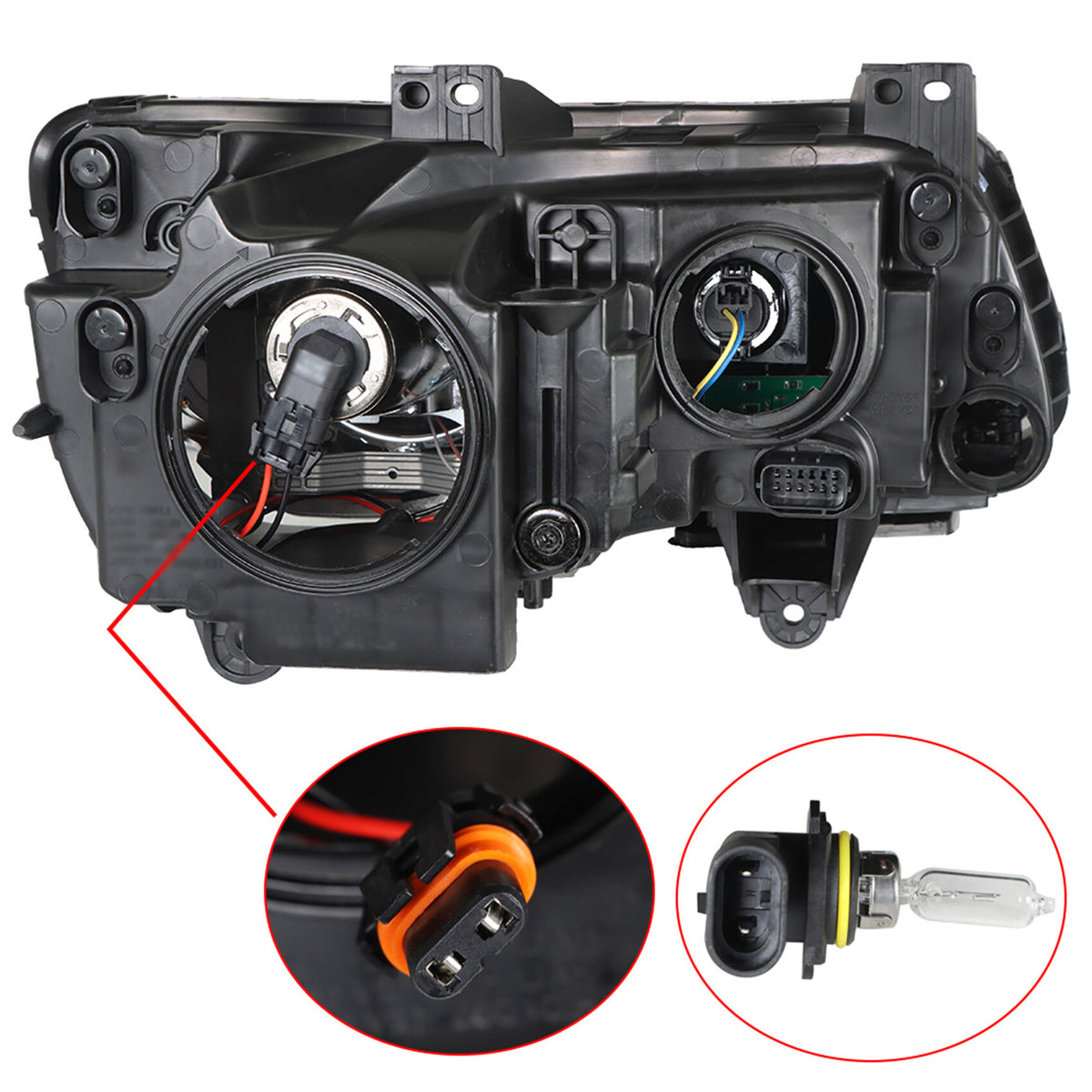 munirater Driver Left Headlight Assembly For 2011-2014 Chrysler 300 Halogen Chrome