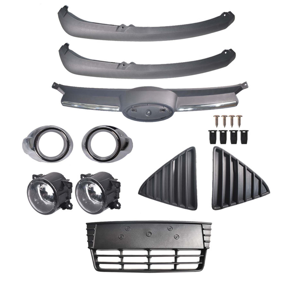 munirater Bumper Grille Assembly Fog Lamp Replacement for 2012 2013 2014 Focus