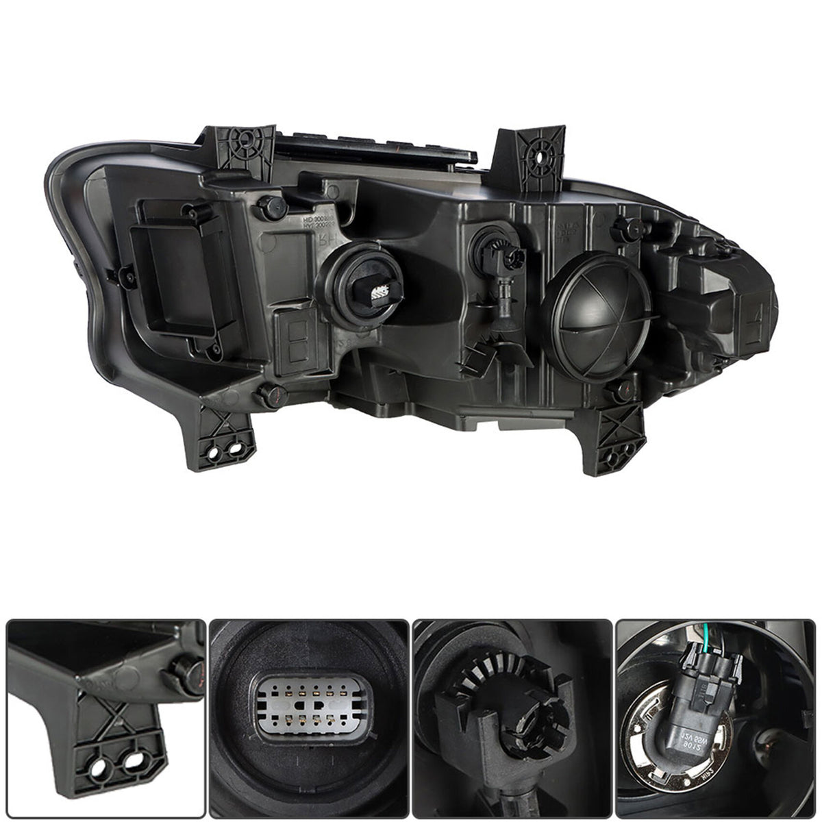 munirater Headlight Black Housing For Dodge Charger 2015 2016 2015-2020 Left Side Headlamp