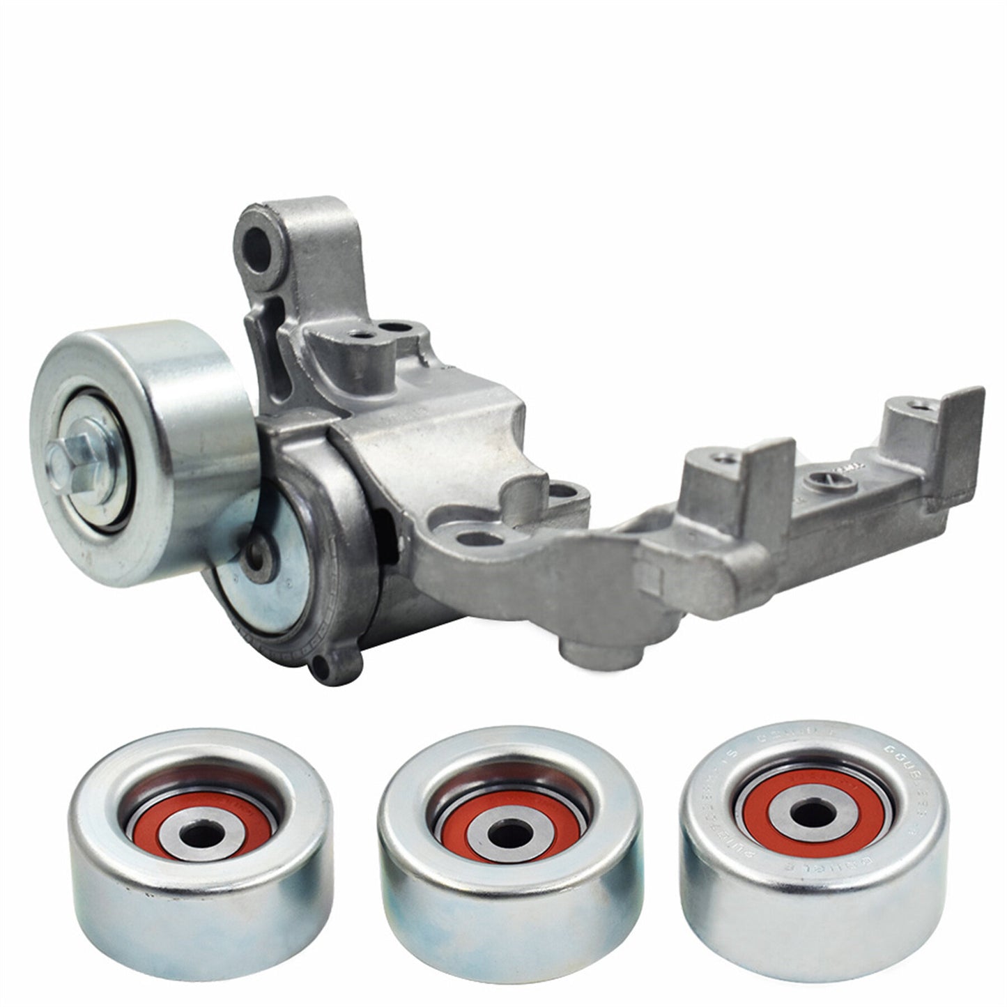 munirater Drive Belt Tensioner & 3 Pulley For 2005-15 Toyota Tacoma Tundra 4.0 V6 1T132P111P30 1660331040 1660431020