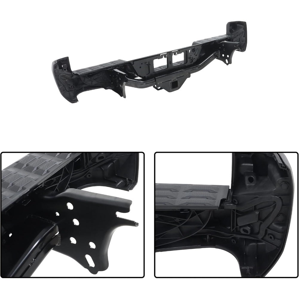 Black Steel Rear Step Bumper for Toyota Tacoma 2016-2023, TO1103134