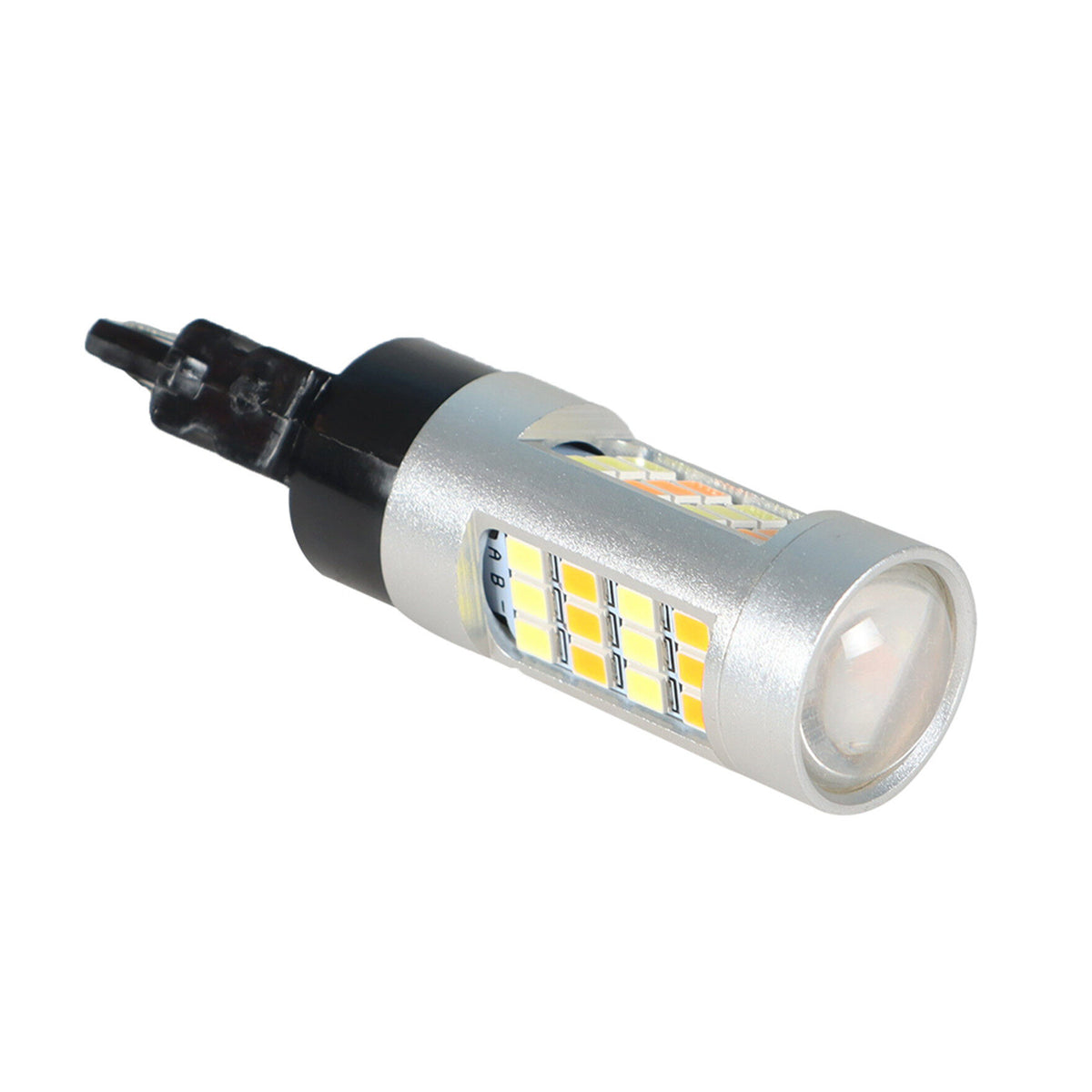 munirater 2Pcs 3157 LED DRL Switchback Turn Signal Parking Light Bulbs T10 Wedge Blinker Lamp Dual Color White/Amber