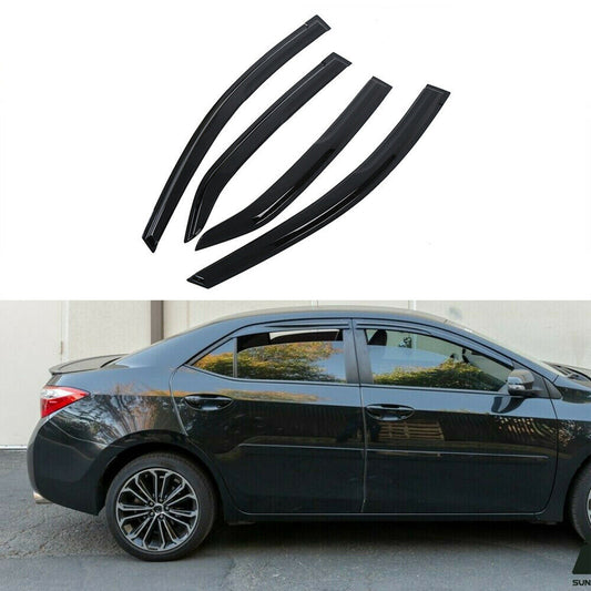 munirater Smoke Tint Side Window Visor Vent Rain Guard Deflector Replacement for 2014-2017 Toyota Corolla