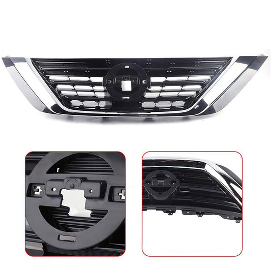 munirater Front Bumper Grille Assembly Black Chrome Replacement for 2016 2017 2018 Altima Sedan 4-Door