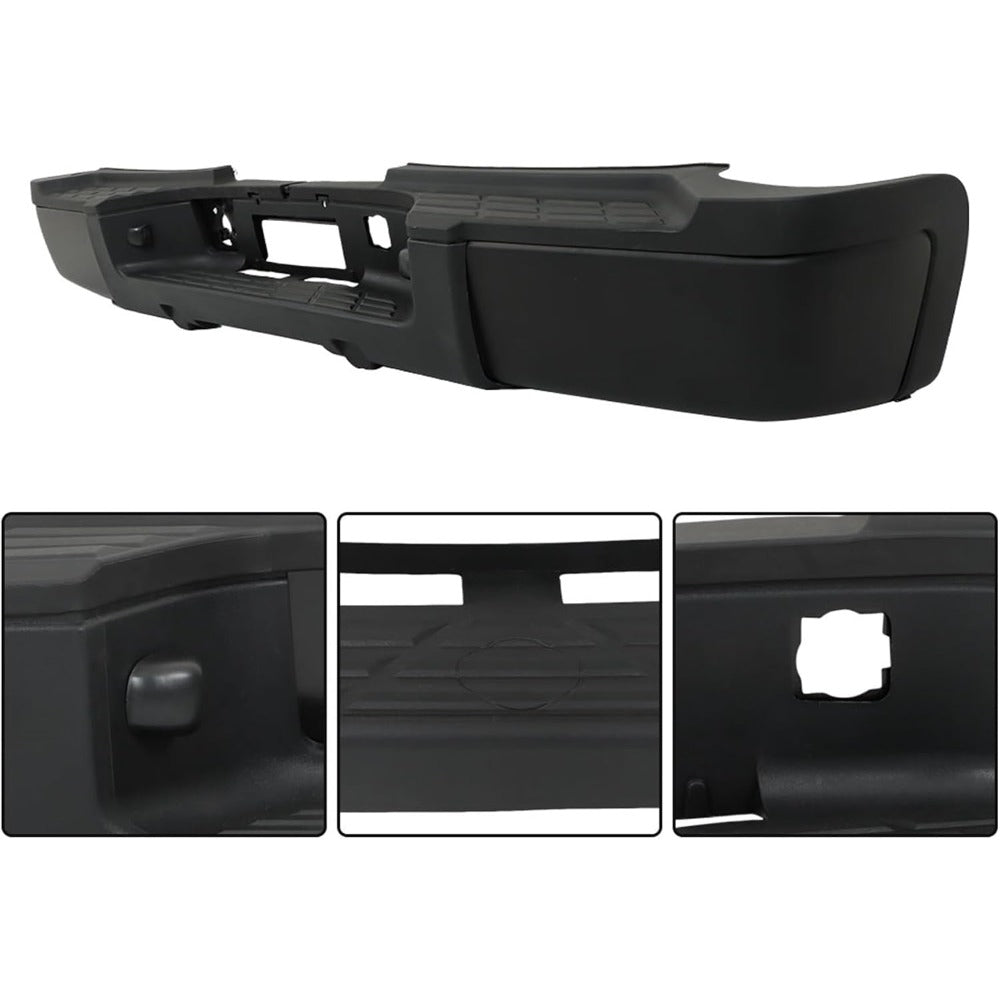 Black Rear Bumper Assembly for Chevrolet Silverado & GMC Sierra 2500 HD / 3500 HD 2011-2014, without Sensor Holes