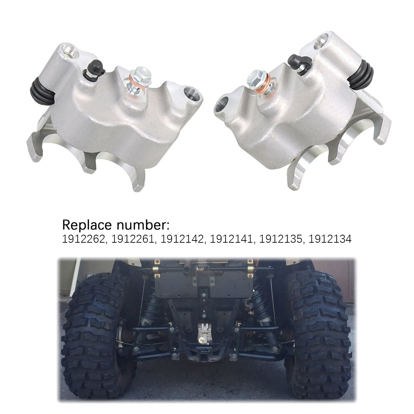 munirater Rear Left Right Brake Caliper Pad Set For Polaris Ranger RZR XP 1000 1912262