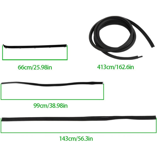 Door & Window Weatherstrip Seal Kit for 1980-1993 Dodge D150 W150, 10-Piece