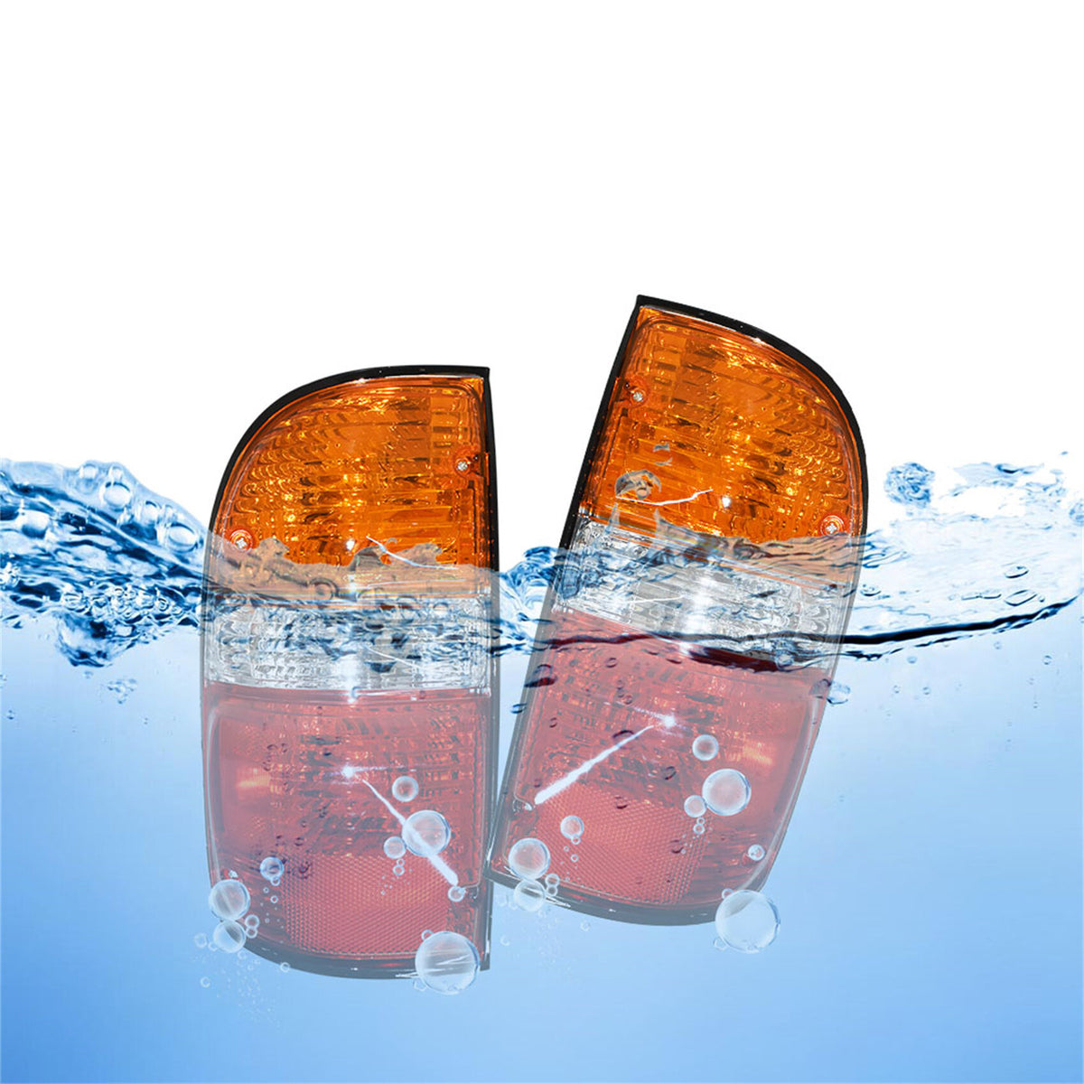 munirater Tail Light Rear Light Tail Lamp Clear Red Halogen Outer Passenger and Driver Side Replacement for 2001-2004 Tacoma