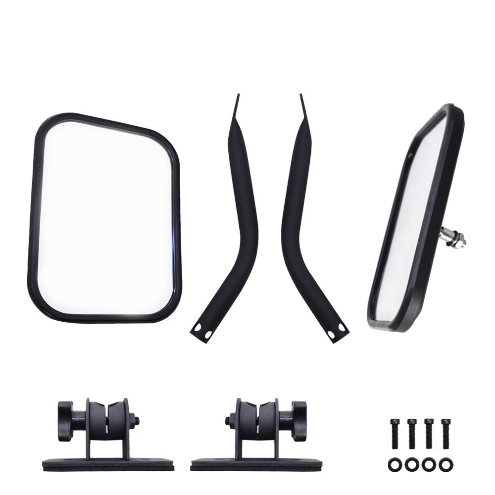 munirater 2PCS Door Side View Mirrors Adjustable Black Replacement for 1997-2018 Wrangler TJ JK 55077966AH