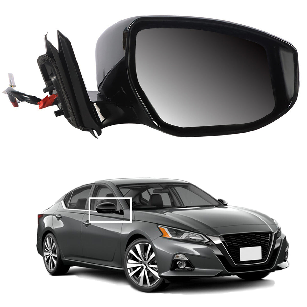 munirater Side Mirror Right Passenger Side Power Heated with Turn Signal Black Replacement for 2013-2018 Nissan Altima NI1321225 963013TH3A