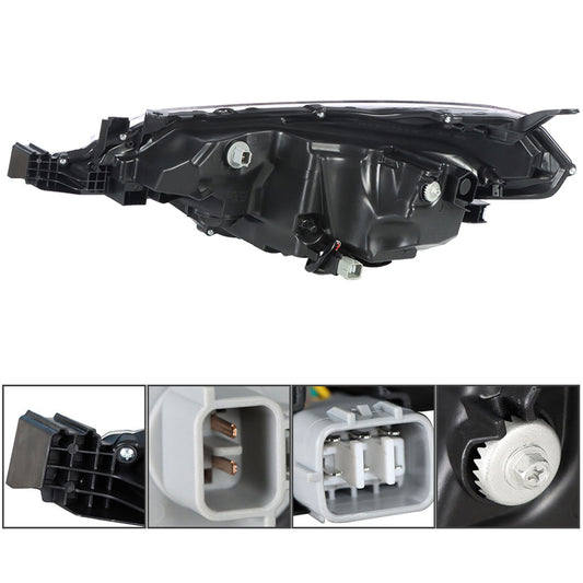 munirater 1-Pack RH Projector Headlight Headlamp Assembly Set Replacement for 2017 2018 2019 Corolla SE XLE XSE Sedan, Replace Passenger Side Headlamps Halogen LED