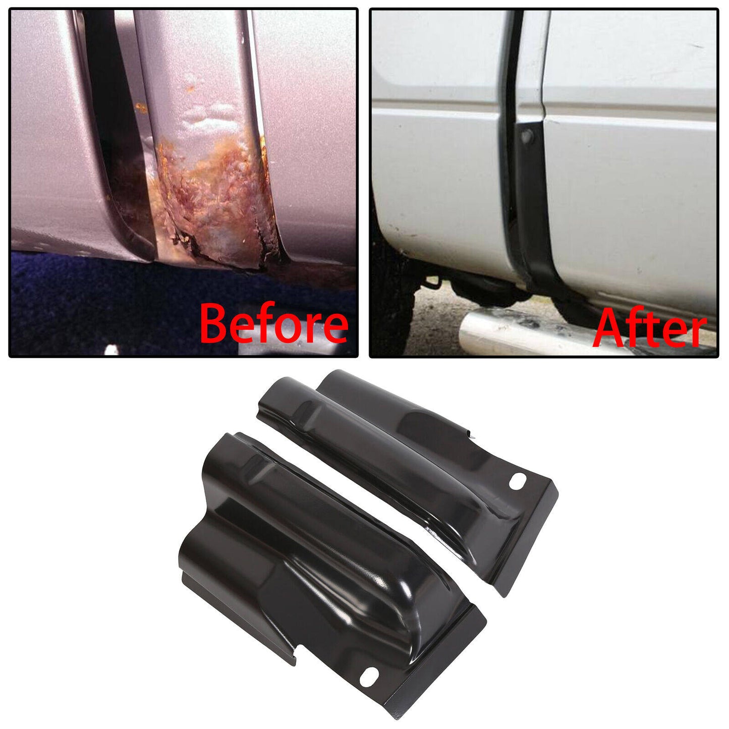 munirater 2PCS Cab Corners Crew Cab Steel Replacement for 2009-2014 F-150 4 Door Pickup Truck