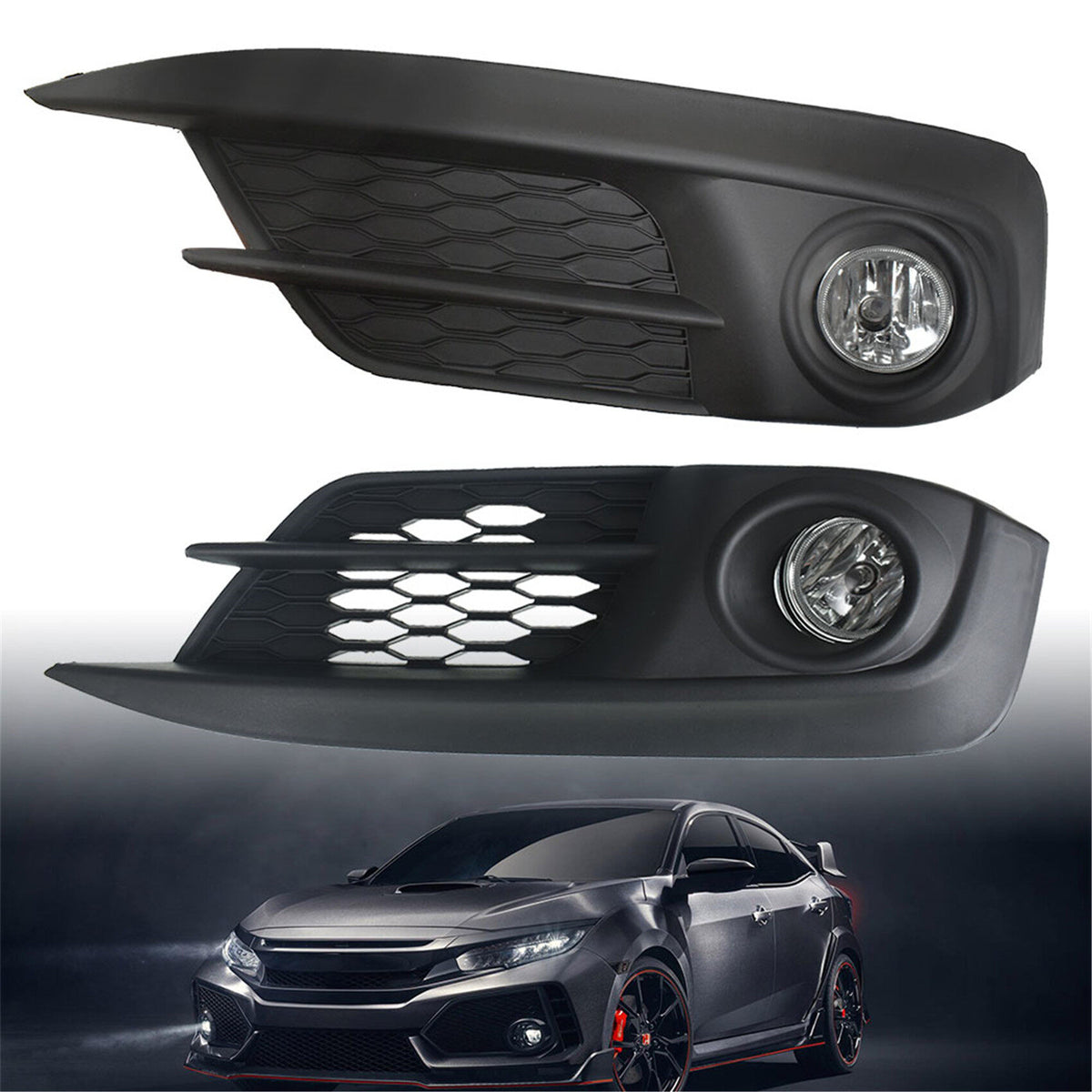munirater Driving Fog Lights Bumper Lamp Kit For 2016-2020 Honda Civic