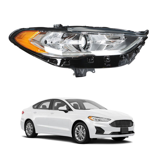 munirater Passenger Side Halogen Projector Headlight Headlamp Assembly w/LED DRL Amber Corner Replacement for 2017-2019 Fusion FO2503350