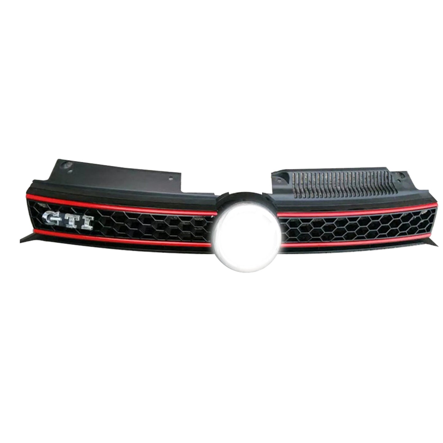 munirater Front Bumper Automotive Grille Black with Red Line Replacement for 2010-2014 Golf Jetta MK6