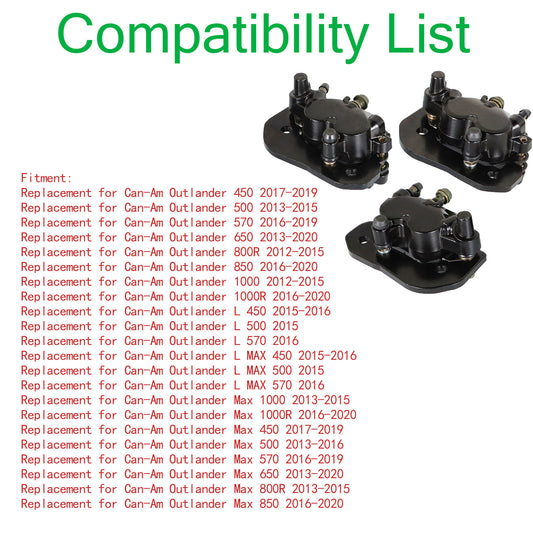 munirater Front + Rear Brake Calipers For Can-am Outlander 450 500 570 4x4 W/pads