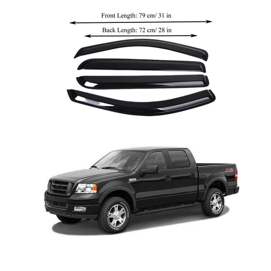 munirater Side Window Visor Vent Sun Rain Guard Deflector Replacement for 2005-2008 F-150 Crew Cab Pickup 4-Door