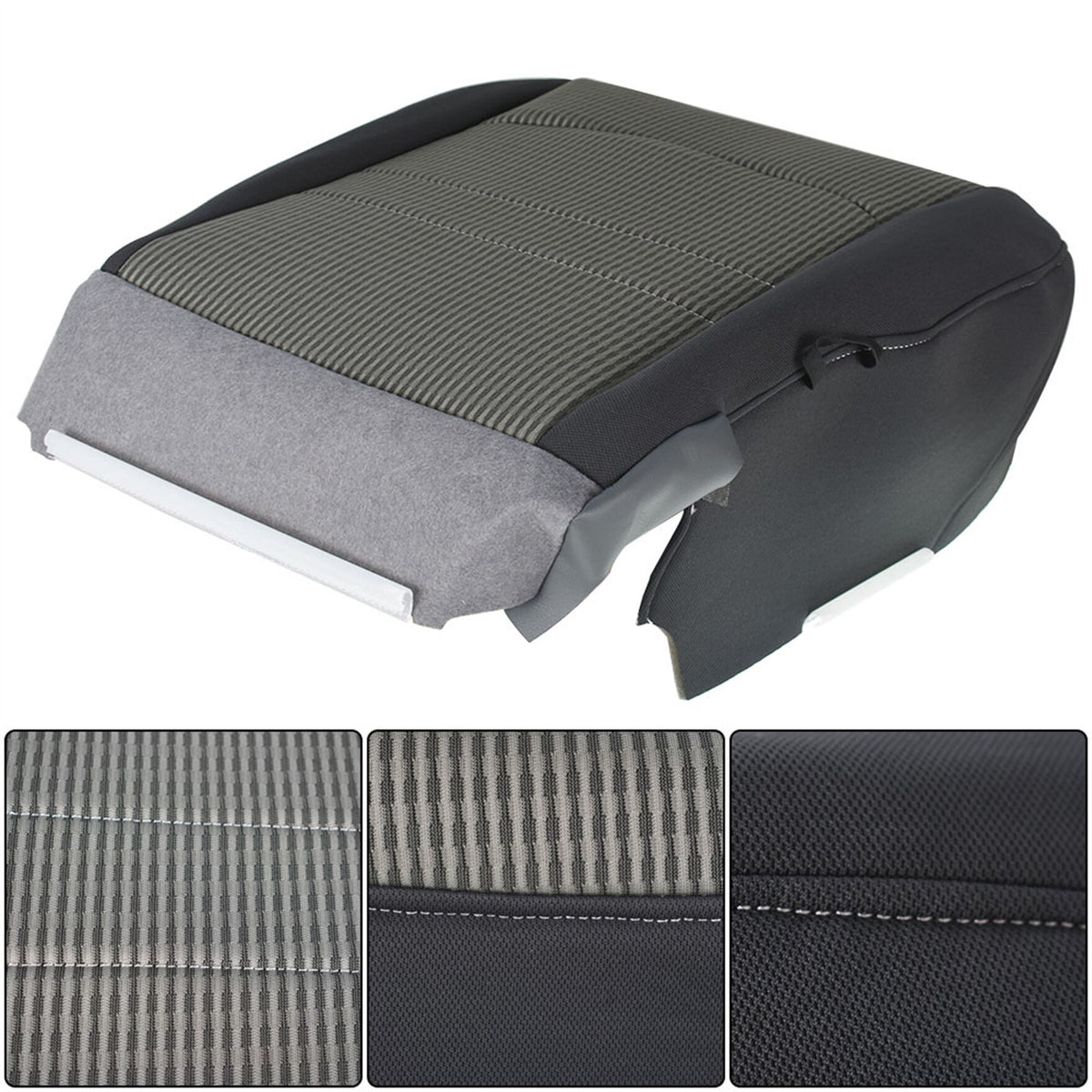 munirater Driver Side Cloth Seat Cover Gray Replacement for 2009 2010 2011 2012 Ram 1500 2500 3500 4500 5500 SLTL