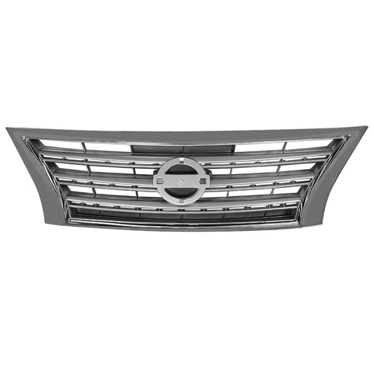 munirater Front Bumper Automotive Grille Chrome Replacement for 2013-2015 Sentra Sedan 4-Door 623103SH0A