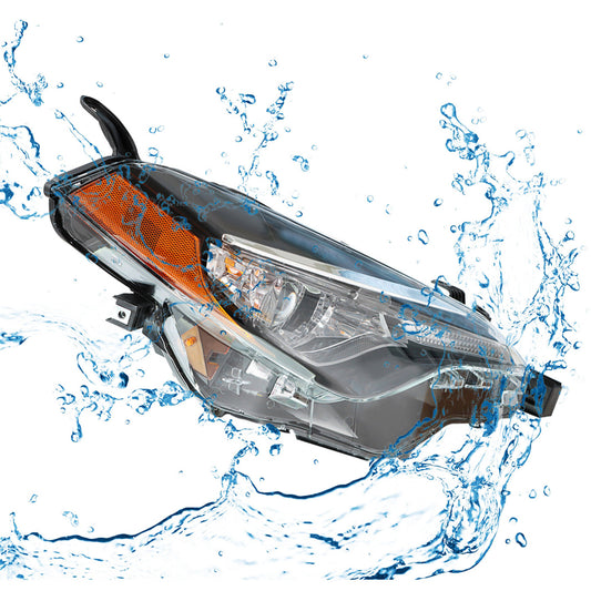 munirater Front Right LED Projector Headlight Headlamp Assembly with Amber Corner Passenger Side Replacement for 2017-2019 Corolla L/LE/LE ECO 81110-02M70