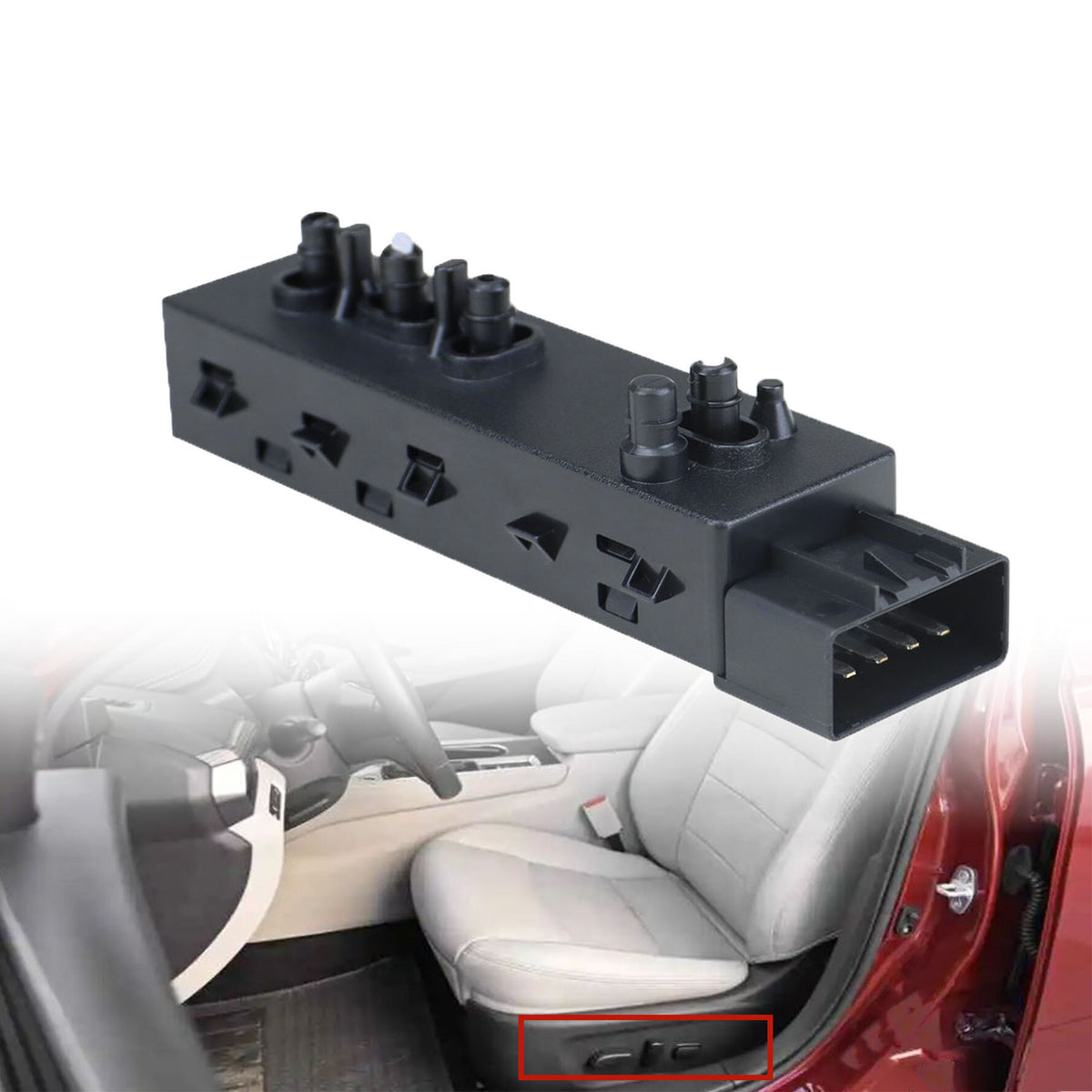 munirater Front Left Driver Side Switch Power Seat Adjuster Recliner Switch 10 Way Replacement for 2007-2012 Altima 87066-JA03A