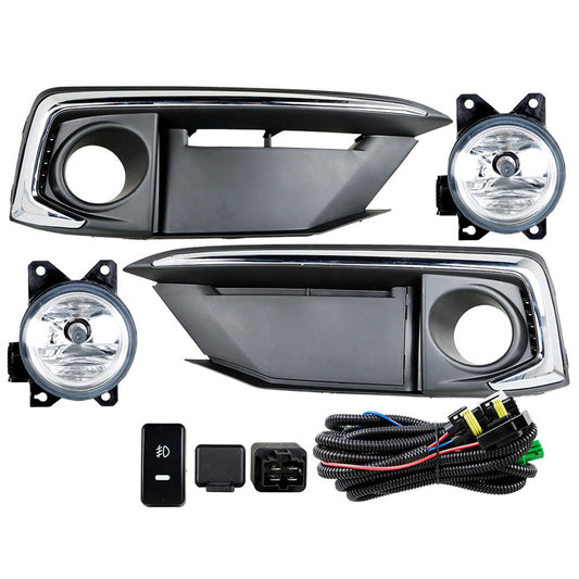 munirater Fit for 2019-2020 Honda Civic Sedan Coupe Front Bumper Fog Lights+Switch+Bezels