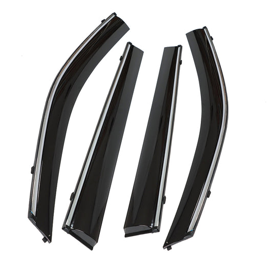 munirater Side Window Visors Rain Guard Wind Vent Shade Deflector with Chrome Trim Replacement for 2015-2019 Toyota Highlander