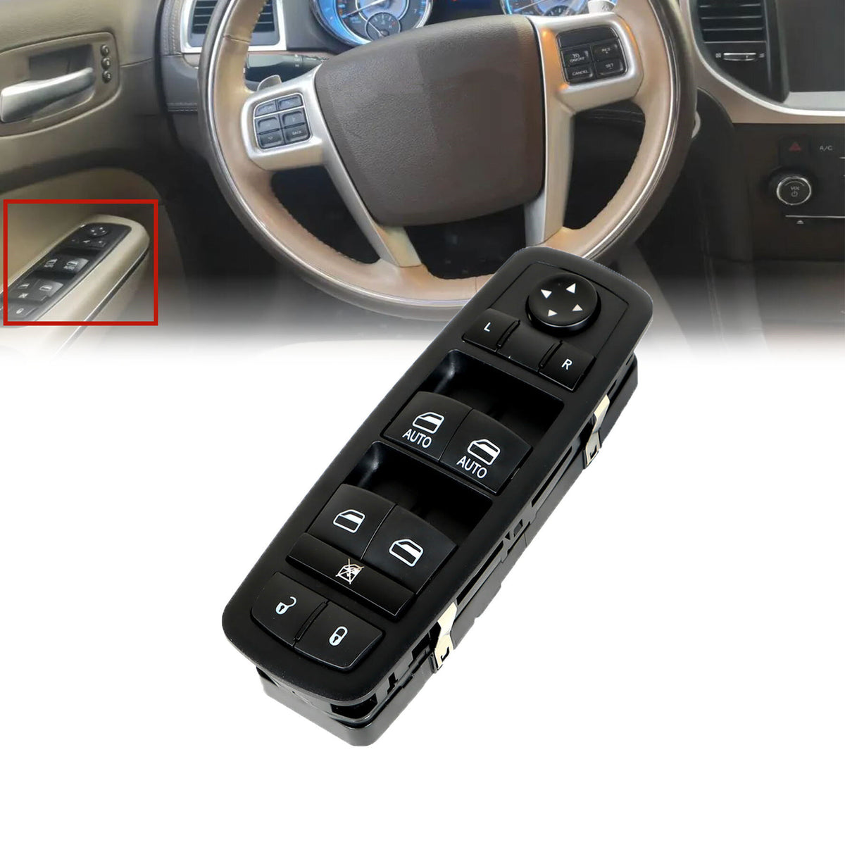 munirater Front Left Driver Side Master Power Window Switch Replcaement for 2011-2012 300 2015-2017 200 2011-2014 Charger 68139805AA 68139805AB 68139805AC