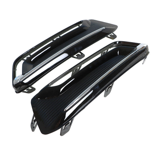 munirater 2-Pack Front Driving Fog Light Cover Lamp Bezel Black & Chrome Driver and Passenger Side Replacement for 2014-2019 Impala