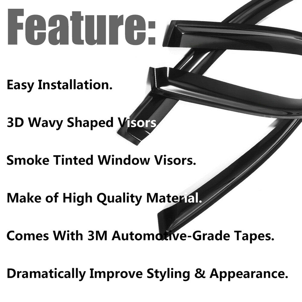munirater Window Visor Rain Guard Deflector Replacement for 2004-2008 Acura TSX CL8 Euro-R