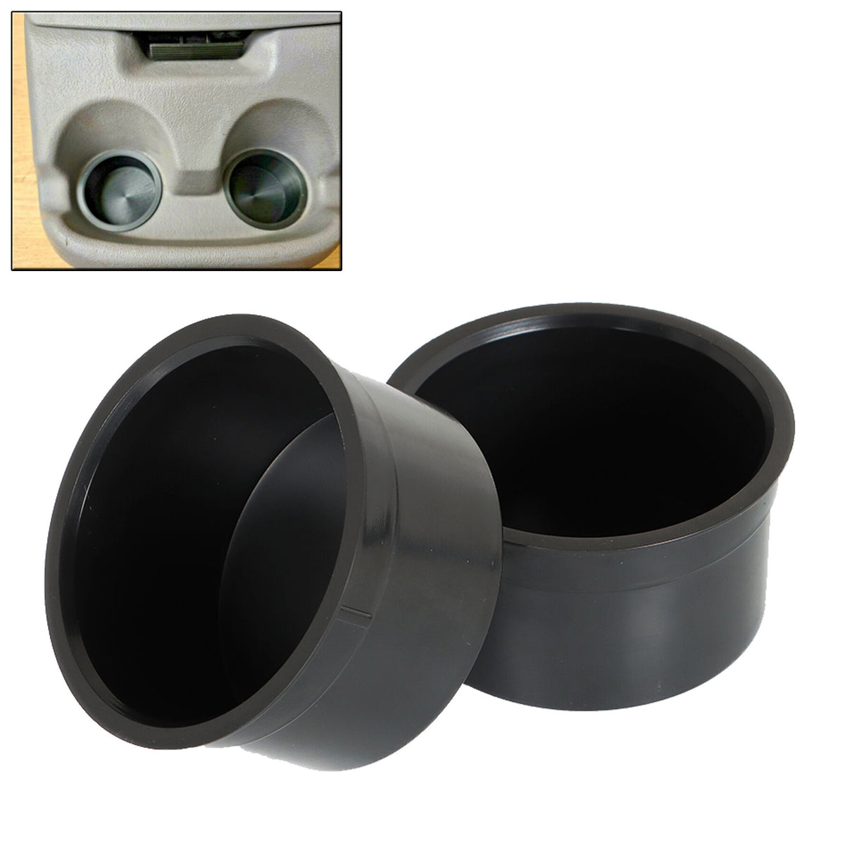 munirater Two Center Console Cup Holder Inserts Replacement for 1992-1996 Bronco F150 F250 F350